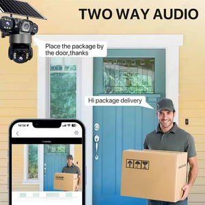 2 Pack Outdoor Security Camera System - 15MP Triple Lens 4G Solar Auto Tracking - stepyours.com