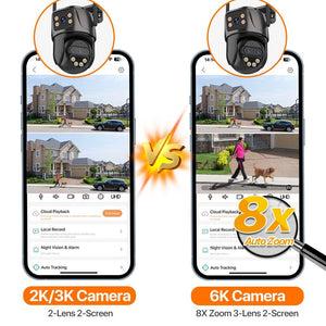 Wonsdar 6K 9MP IP Camera 8x Zoom Tri Lens PTZ With Dual Screen iCSee App - stepyours.com
