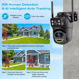 4K 8MP WiFi Surveillance Camera - AI Human Detection with Dual Lens - stepyours.com