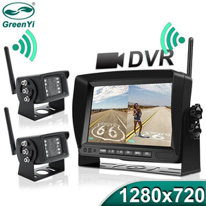 GreenYi 7 Inch 1280x720 AHD Wireless Truck DVR Monitor With Night Vision Camera - stepyours.com