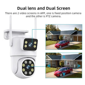 ANSVICAM Outdoor 4K AI Tracking WiFi IP Camera Dual Lens PTZ Alexa Ready - stepyours.com