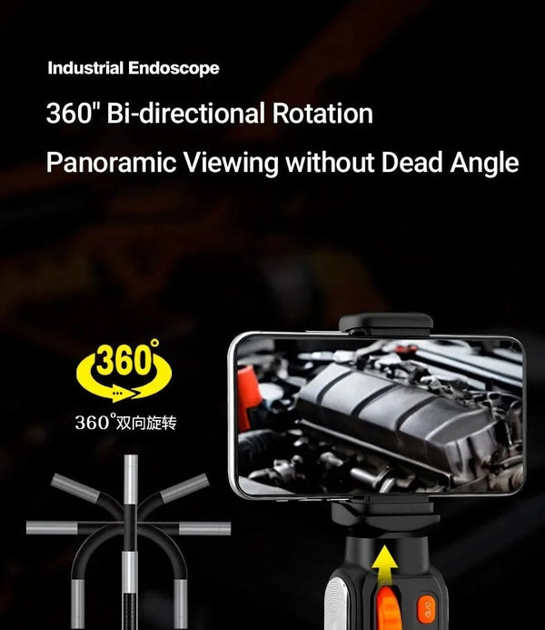 Type C 360 Degree Two Way Rotary Endoscope Camera 1080P HD For Car Inspection - stepyours.com