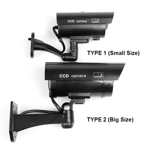 Dummy Security Camera Waterproof Indoor Outdoor Red LED Flashing No Wiring - stepyours.com