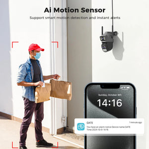 Abuntu 15MP 8K PTZ WiFi Outdoor Camera - 10X Zoom AI Human Detection - stepyours.com
