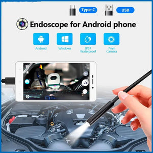 USB Type - C Flexible Endoscope Camera - 7mm Lens With 6 LEDs For Android OTG - stepyours.com