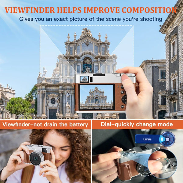 MELCAM DC202 4K Vlogging Camera With Auto Focus And Anti Shake 48MP - stepyours.com