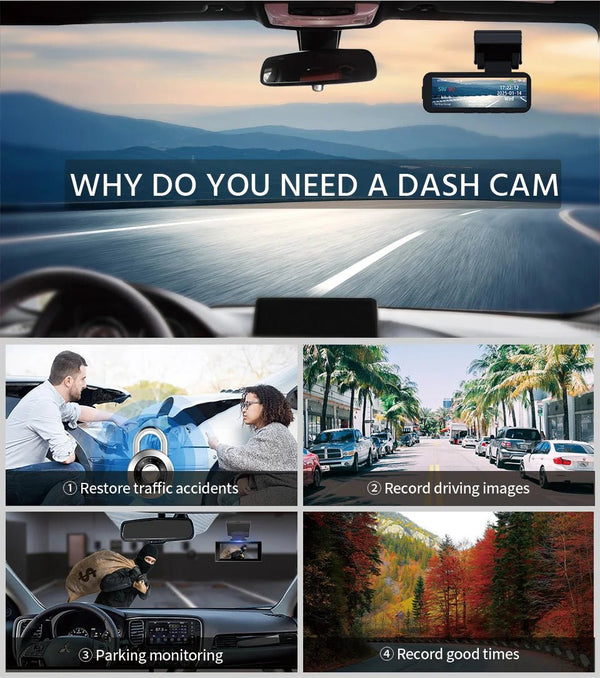 Acceo 4K Dash Cam With GPS WiFi Dual Lens Night Vision Front Rear - stepyours.com