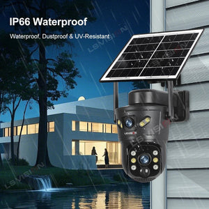 LS VISION 4G WiFi Outdoor Solar Camera - 8MP Dual Lens Night Vision Waterproof - stepyours.com