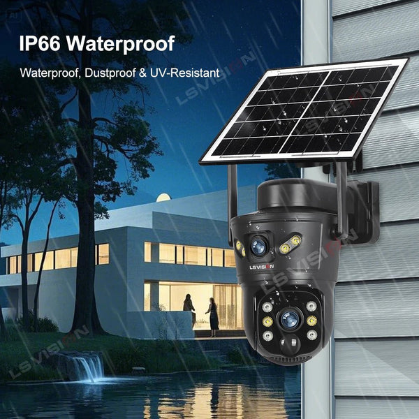 LS VISION 4G WiFi Outdoor Solar Camera - 8MP Dual Lens Night Vision Waterproof - stepyours.com