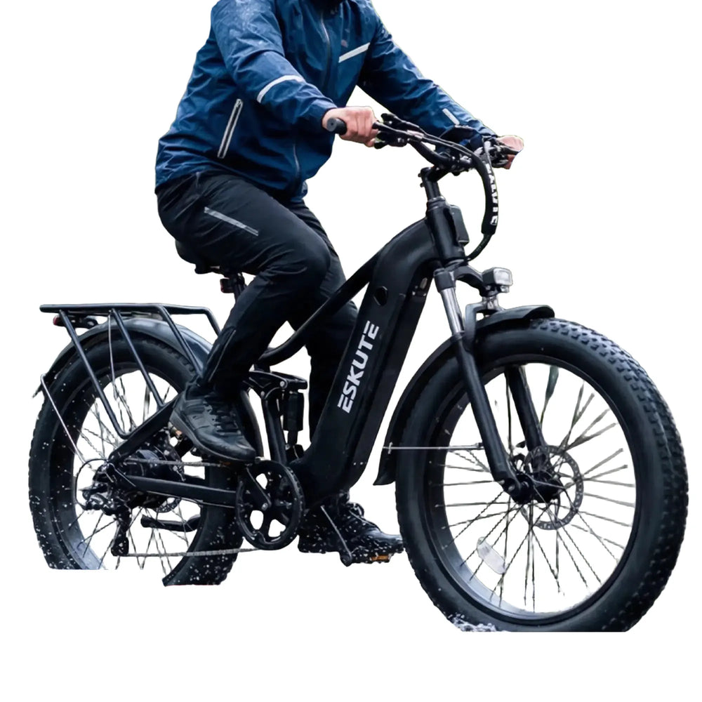 ESKUTE C300R-SO - Full Suspensions - Electric Bike for Adults ，48V20.8Ah Battery Ebike up to 80 Miles, Peak, 26x4.0 Fat Tire Step-Over Ebike, 8-Speed, UL2849 E-Bike