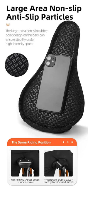 Gel Memory Foam Bike Saddle Cover With Safety Taillights