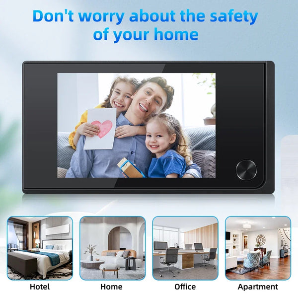 Awapow Wireless Door Peephole Camera 3.5 Inch Digital Door Viewer Doorbell 120° LCD Screen Monitor Home Security No Need WiFi by stepyours.com