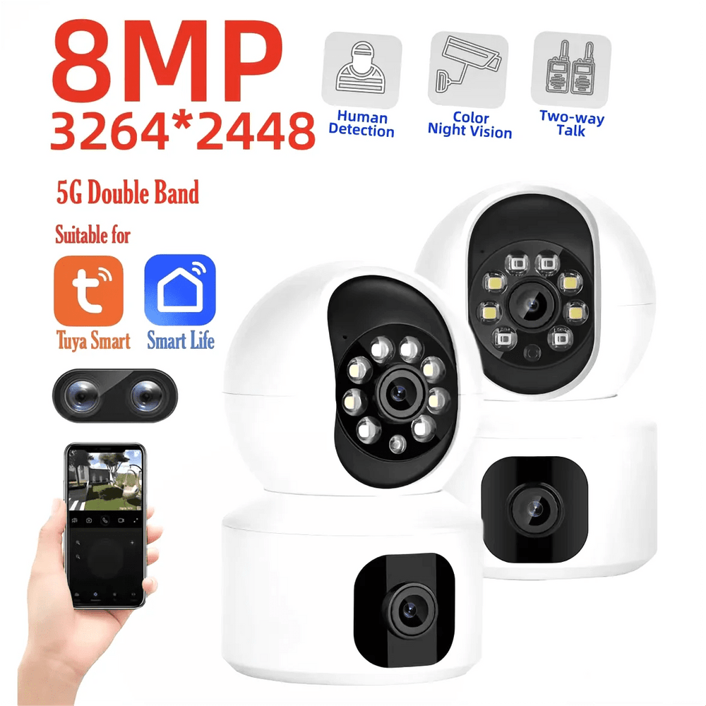 Tuya 8MP Dual Lens WiFi Baby Monitor - Auto Tracking And Color Night Vision - stepyours.com