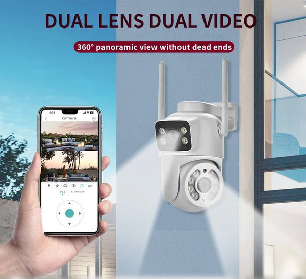 Icsee 8MP 4K PTZ WiFi Camera Dual Lens - AI Tracking Outdoor Surveillance - stepyours.com