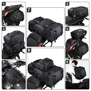 Rhinowalk Motorcycle Back Seat Bag 10/20/30L Waterproof Multifunctional Saddle Side Luggage Bag Cycling Backpack Universal