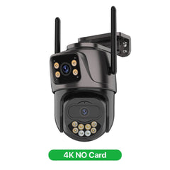 6K 9MP Outdoor Tri - Lens WiFi IP Camera - Auto Tracking And Dual Screen - stepyours.com