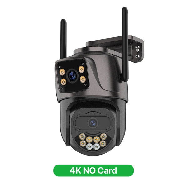 6K 9MP Outdoor Tri - Lens WiFi IP Camera - Auto Tracking And Dual Screen - stepyours.com