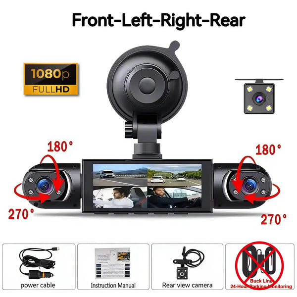 Etymoofox Four Channel Dash Cam With 360 Degree View For Rideshare - stepyours.com