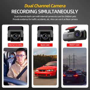 4K Dash Cam GPS WiFi Night Vision Car DVR with Optional Rear Lens