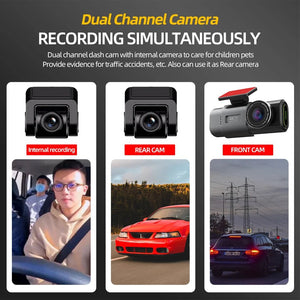 4K Dash Cam With GPS WiFi Night Vision Rear Camera Car DVR Recorder - stepyours.com