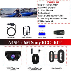 ACCEO 4K WiFi Dash Cam With 12 Inch Rear View Mirror Car DVR - stepyours.com