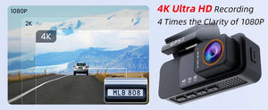 4K Dash Cam Car Camera With GPS WiFi Night Vision Dual Lens Rear View - stepyours.com