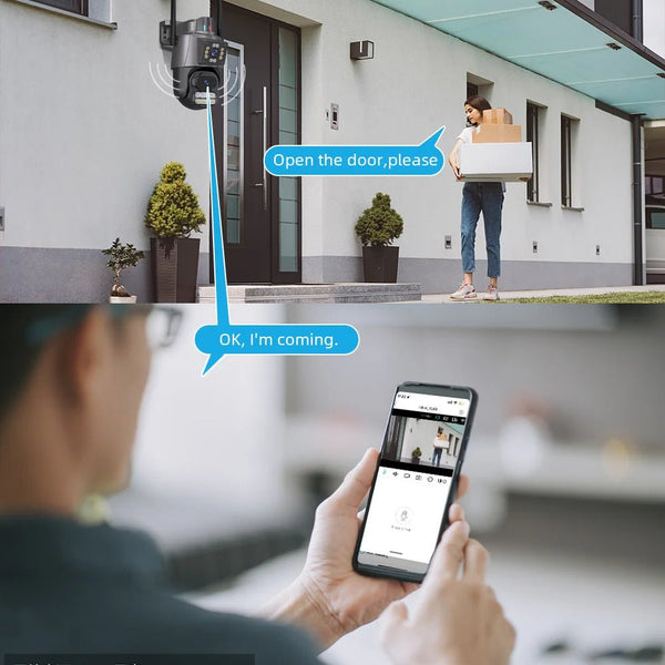 ICSEE 4K Dual Lens WIFI Camera - 2K Dual Screen PTZ Outdoor Security - stepyours.com
