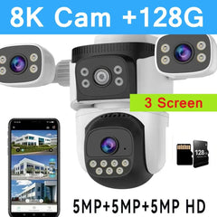 Outdoor WiFi PTZ CCTV Camera With 5X Zoom Four Lens Night Vision - stepyours.com