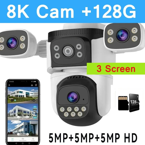 Outdoor WiFi PTZ CCTV Camera With 5X Zoom Four Lens Night Vision - stepyours.com