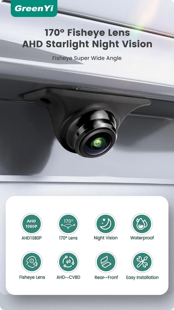 GreenYi AHD 1080P Car Rear View Camera Full HD Night Vision 170 Fisheye C879 - stepyours.com