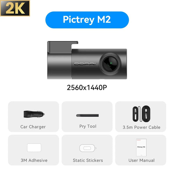 Pictrey M2 2K Dash Cam Night Vision 330 Degree Rotatable Car DVR Parking Monitor - stepyours.com