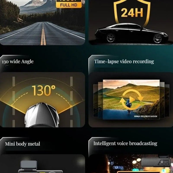 CZSKY 2K 1440P WiFi Dash Cam Car DVR Night Vision WDR Voice Control Parking Mode - stepyours.com