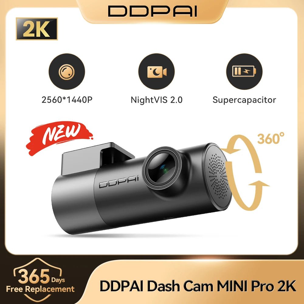DDPAI Mini Pro 2K Dash Cam With WiFi Night Vision Voice Control Parking Monitor - stepyours.com