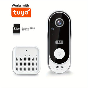 Tuya WiFi Video Doorbell - 2-Way Audio, Outdoor 1080P HD, SD+Cloud Storage, Motion Detection, Easy Setup & Live Alerts by stepyours.com