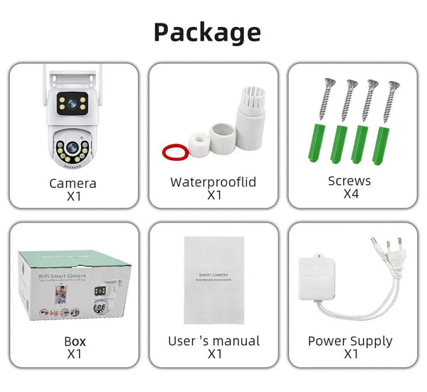 Outdoor Wireless Security IP Camera 4K 8MP Dual Lens - AI Auto Tracking - stepyours.com