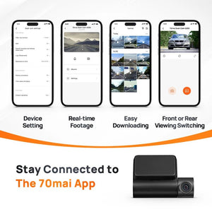 70mai A200 Dash Cam 2 Inch LCD Dual Channel 1080P Car DVR 24H Parking - stepyours.com