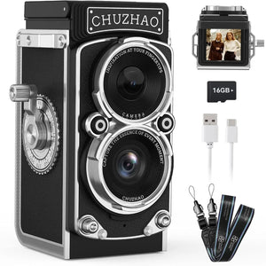 CHUZHAO Vintage Mini Digital Camera Autofocus 12MP 1080P FHD Vlogging Portable - stepyours.com