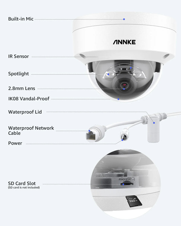 ANNKE 12MP IP67 Dual Light PoE Camera With Color Night Vision And Microphone - stepyours.com
