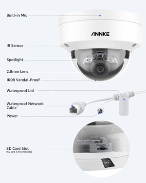 ANNKE 12MP Outdoor Dual Light PoE Security Camera IP67 Night Vision C1200 - stepyours.com