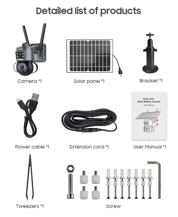 SHIWOJIA 4K 8MP Solar Camera With 4G SIM WiFi Color Night Vision PTZ Dual Lens - stepyours.com