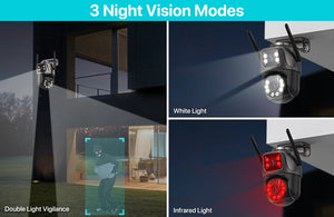 SmartVision 4K 8MP Outdoor WiFi PTZ Camera AI Auto Tracking Dual Lens by stepyours.com