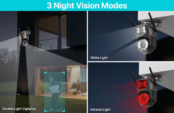 SmartVision 4K 8MP Outdoor WiFi PTZ Camera AI Auto Tracking Dual Lens by stepyours.com