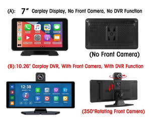 4K Dash Cam With Wireless CarPlay Android Auto GPS 7 Inch Or 10.26 Inch - stepyours.com