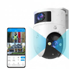 4K PTZ Outdoor IP Camera Dual Lens Auto Tracking Color Night Vision 5G WiFi - stepyours.com