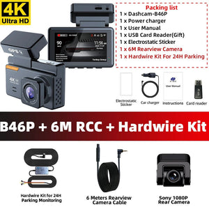 4K Dash Cam With GPS Dual Lens Night Vision 24 Hour Parking - stepyours.com