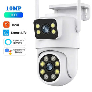10MP Dual Lens Tuya WiFi Camera PTZ Outdoor 4K Security Camera With AI Tracking - stepyours.com