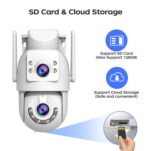 Jooan 4K Outdoor PTZ WiFi Camera AI Tracking Dual Lens 5X Zoom Hooks by stepyours.com