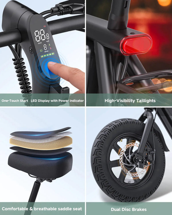 Dyu Mini Folding Fat Tire E Bike — product view 4