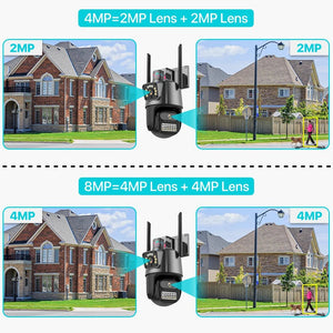 Outdoor WiFi PTZ Camera 8MP Dual - Lens 4K AI Tracking Dual Screen Night Vision - stepyours.com