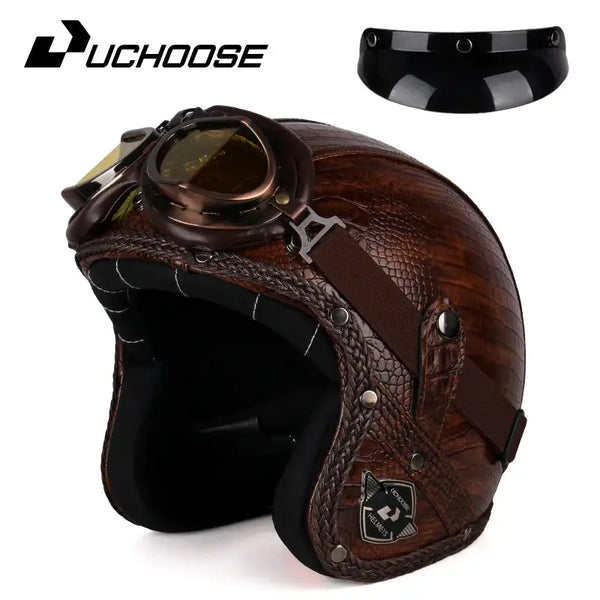 Retro Open Face Motorcycle Helmet — product view 18